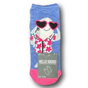 3/$15 Groovy Sharks Funny Novelty Low-Cut Ankle Socks - NWT